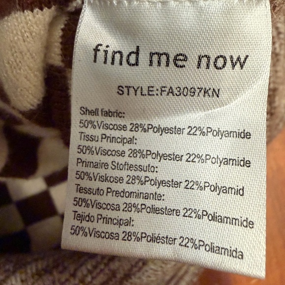 Find Me Now Brown Checkered Cardigan M - Picture 5 of 7